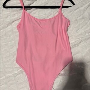 Pink Spaghetti Strap Bodysuit